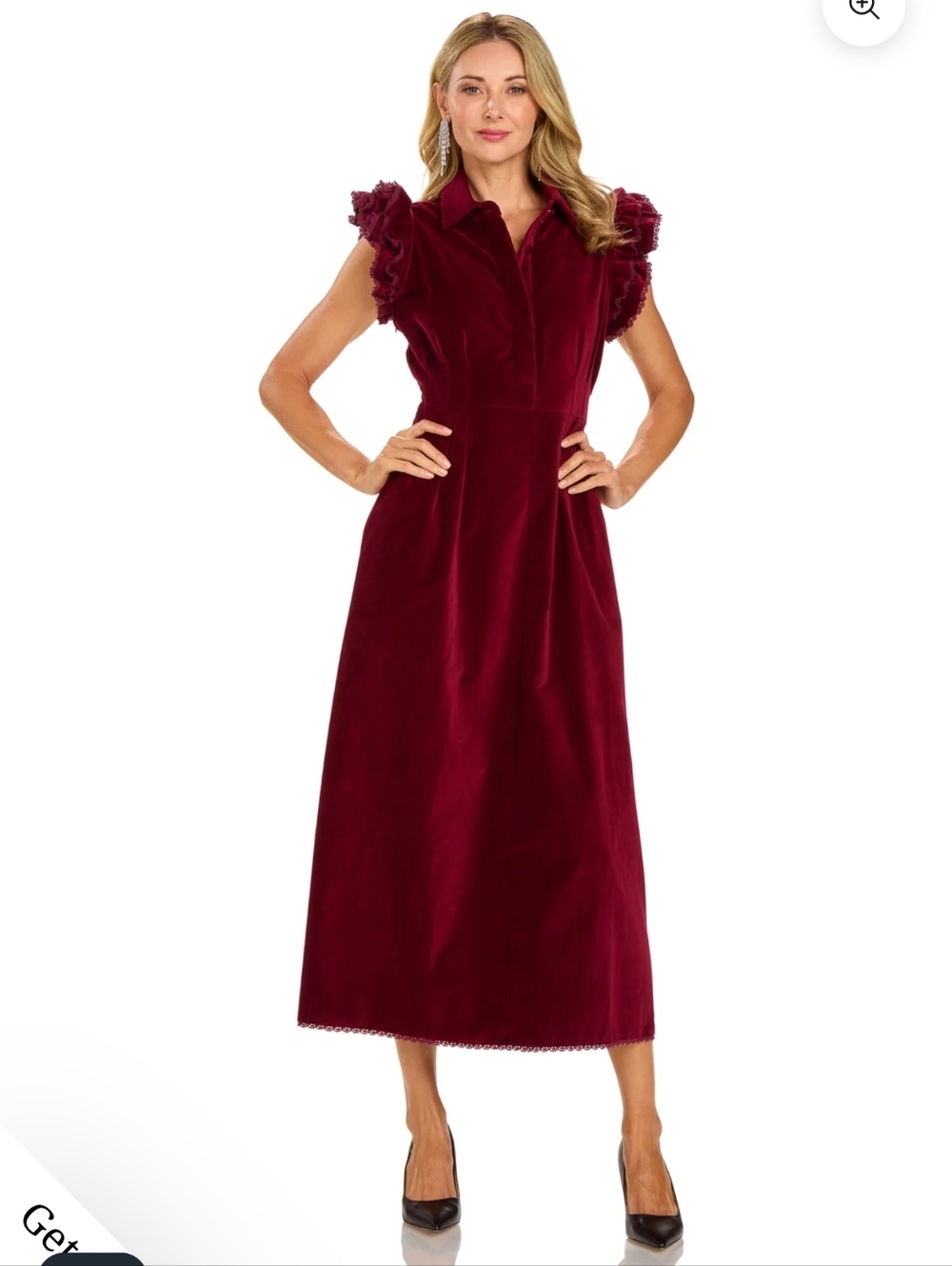 NWT TRISH SCULLY Sabine Burgundy Velvet Women Dress